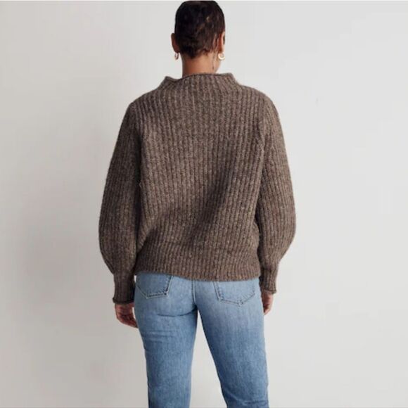 Madewell Loretto Mockneck Pullover Sweater In Brown Size XS - Picture 12 of 13